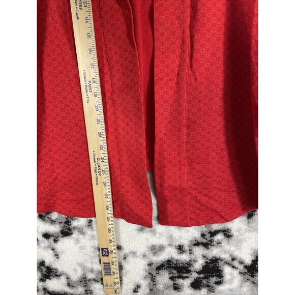 J Jill Open Cardigan Hoodie Womens Size Large‎ Red Geometric Cotton Lined Casual - Picture 4 of 10